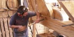 Charlie cutting the rabbet